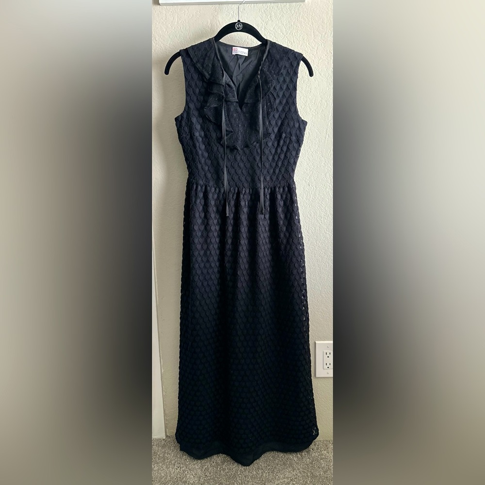 RED Valentino black heart tulle midi dress